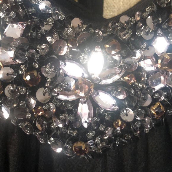 Nu by Mark Anthony bejeweled split-sleeve top - Picture 4 of 6